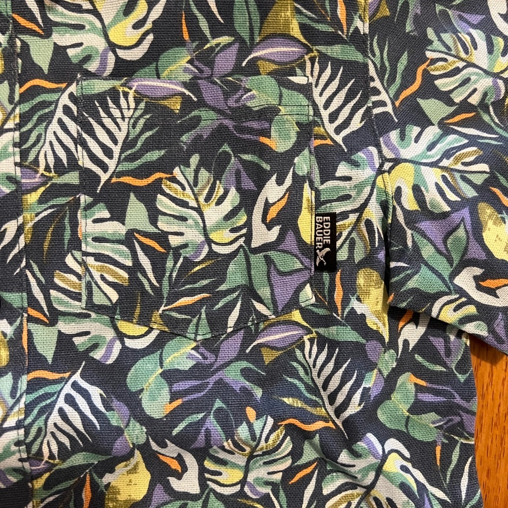 Eddie Bauer Linen blend Jungle Print 2-pc set NWOT - Picture 2 of 6
